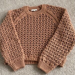 Z Supply Women's Crew Neck Textured Sweater Long Sleeve Khaki Medium NWOT